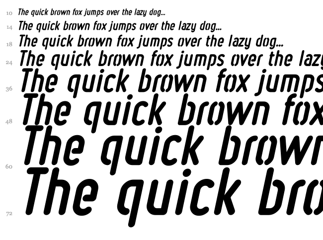 Ruler Stencil font waterfall